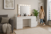 WHITE DRESSING TABLE WITH LIGHTS AND 7 DRAWERS