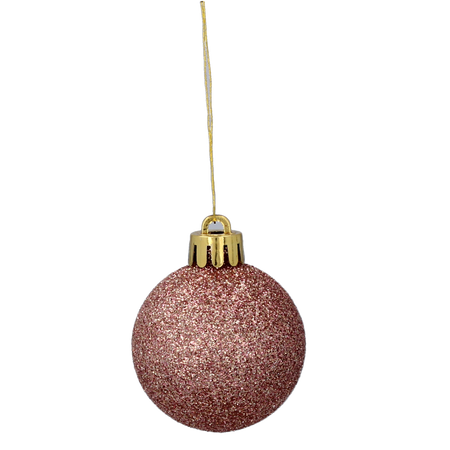 SET OF 31 BAUBLES 3-4.5 CM OLIVE/COPPER/GRAPHITE MIX DESIGNS