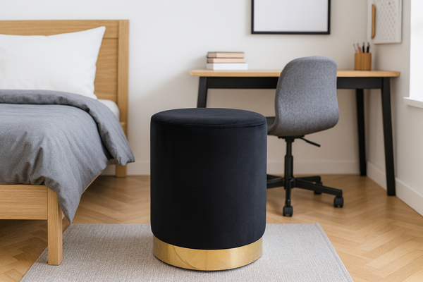 ROUND POUF 28 X 42 CM BLACK