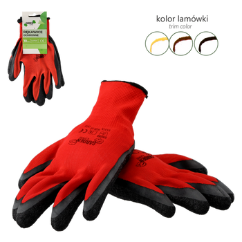 GARDEN GLOVES "7", POLYESTER WITH LATEX PACKET=12