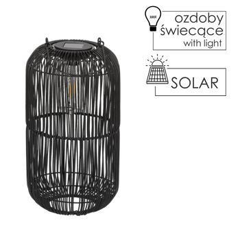 LAMPION SOLARNY CZARNY 39 CM  *8891