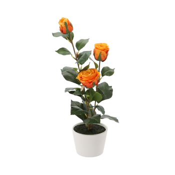 ARTIFICIAL PLANT - YELLOW ROSE IN A POT 47,5 CM