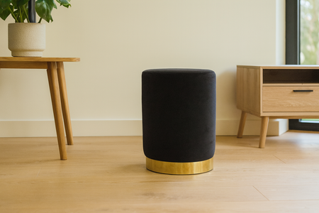 ROUND POUF 28 X 42 CM BLACK