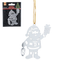 SET OF 3 CHRISTMAS TREE DECORATIONS - SILVER SANTA CLAUS 6 x 8 CM