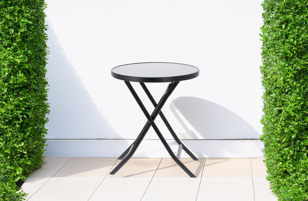 FOLDING ROUND TABLE 60 x 70 CM BLACK