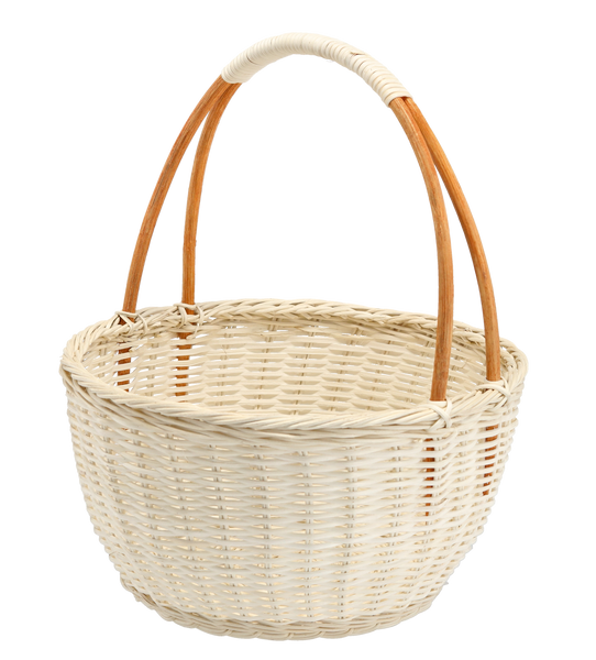 RATANOVÝ KOŠ 33 x 18/38 CM S DRŽADLOM - BIELY *4125