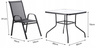 GARDEN FURNITURE SET - 4 CHAIRS + SQUARE TABLE - BLACK *3521