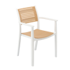 KRZESŁO OGRODOWE 57 x 55.5 x 45.5 / 84.5 CM BIAŁO - BEŻOWE *8700