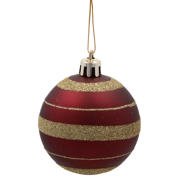 KPL. 20 OZDÓB CHOINKOWYCH BRĄZ / BURGUND *5300