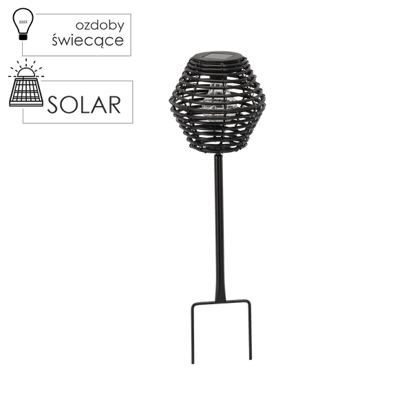 LAMPION SOLARNY CZARNY 52CM WBIJANY *0176