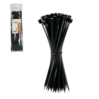 SET OF 100 CABLE TIES 3,6 X 300 MM BLACK