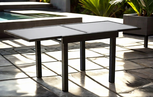 STÓŁ ALUMINIOWY ROZKŁADANY "OLIVER" 90/180 x 90 x 75,5 CM *0398