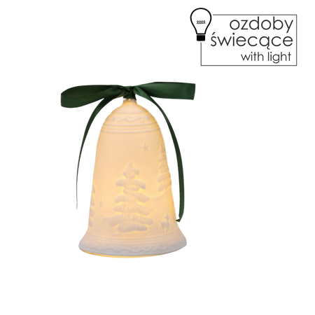 OZDOBA BOŻONAR. - DZWONEK CERAMICZNY LED *1198