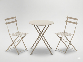 SET DE MOBILIER EXTERIOR GRI (MASA ROTUNDA + 2 SCAUNE) *5141