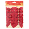 SET OF 12 CHRISTMAS BOWS RED/WHITE