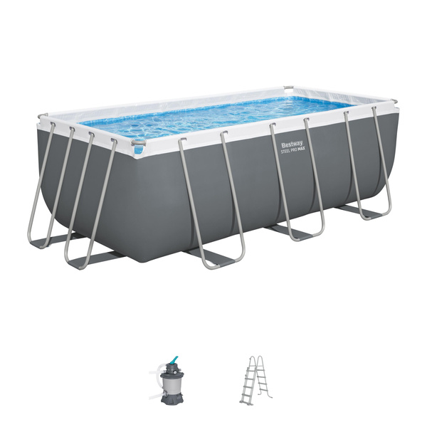 PISCINĂ CU CADRU 4,12 x 2,01 x 1,22 M (PISCINĂ, POMPĂ DE NISIP, SCARĂ, DISTRIBUITOR)
