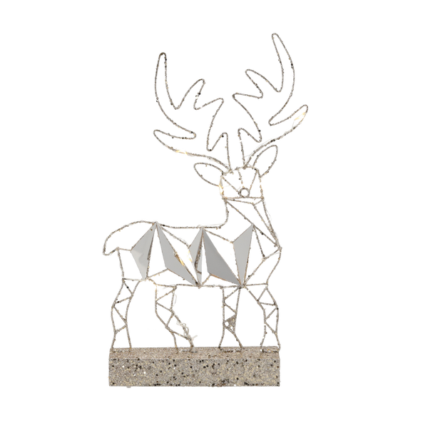CHRISTMAS DECORATION - LED REINDEER STANDING 38 CM GEOMETRIC
