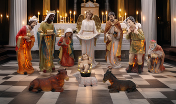 SET OF 11 CHRISTMAS FIGURINES 70 CM RESIN LIT