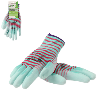 GARDEN GLOVES „8”,”zebra” pattern ,  polyester with polyurethane