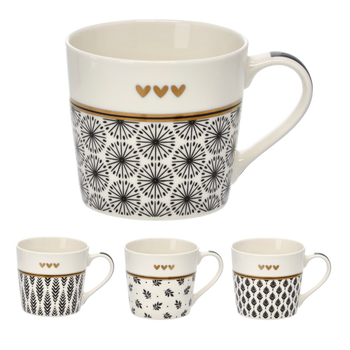 KUBEK PORCELANOWY 400 ML GAŁĄZKI ZE ZŁOTYM WZOREM opak=12szt *7932