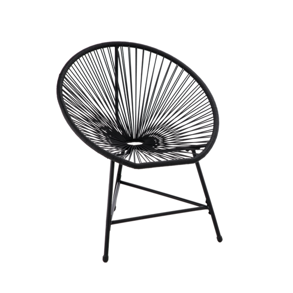 ZESTAW MEBLI OGRODOWYCH (2 KRZESŁA, STOLIK) - CZARNY *3439