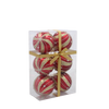 SET OF 6 CHRISTMAS BAUBLES RED 7 CM