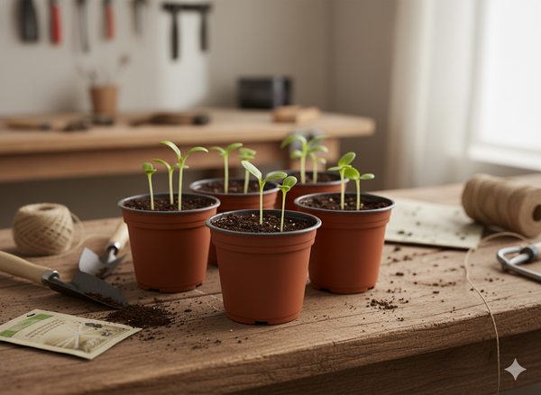 SET OF 5 PP POTS 14.5 x 12 CM