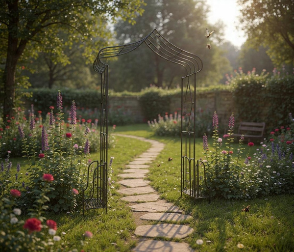 PERGOLA OGRODOWA 173 x 51 x 260 CM ANTYCZNY BRĄZ