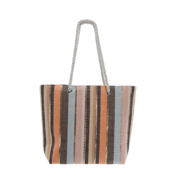 PLÁŽOVÁ TAŠKA 48 x 36 CM MNOHOBARVNÉ PÁSKY MIX BARVY *4687