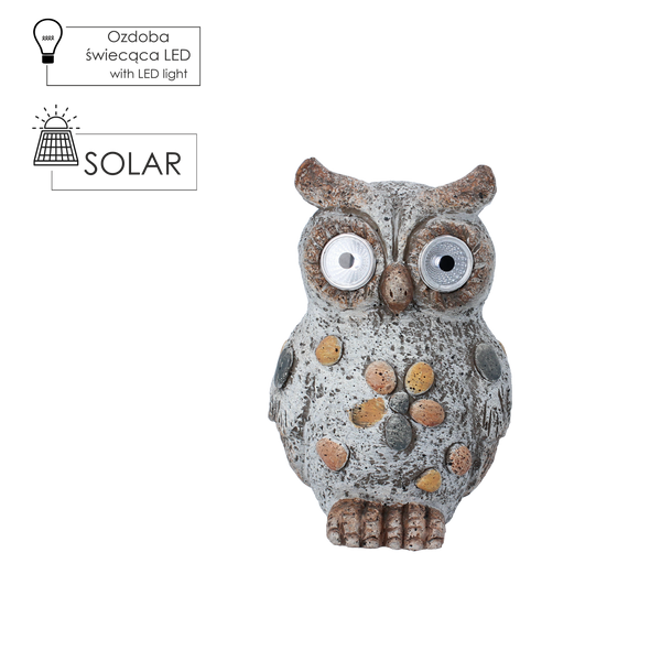 ZAHRADNÍ FIGURKA - SOVIČKA SE SVĚTLOMI OČIMA 12 x 10 x 18 CM LED bal.=4ks *7874