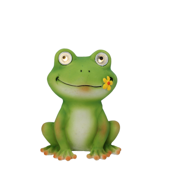 GARDEN FIGURINE – FROG WITH GLOWING EYES 9,6 X 7,5 X 13 CM LED pack=6 pcs