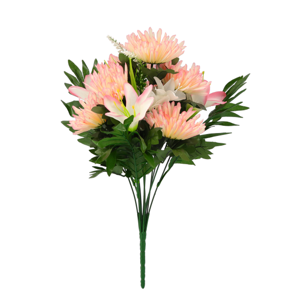ARTIFICIAL BRANCH - LILES AND CHRYSANTHEMUMS ASSORTED COLOURS