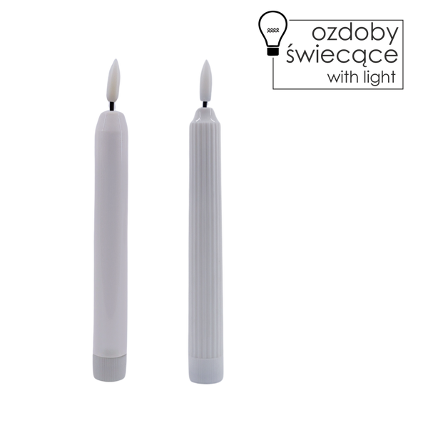 ŚWIECZKA LED NA BATERIE BIAŁA 16,5 CM MIX WZORÓW disp=20szt. *0375