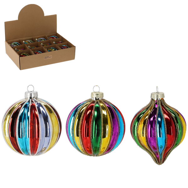 GLASS ORNAMENT BALL DIA 8CM