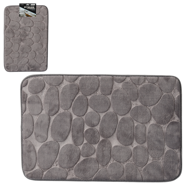 BATH MAT WITH ANTI-SLIP BACKING 40 X 60 CM GREY