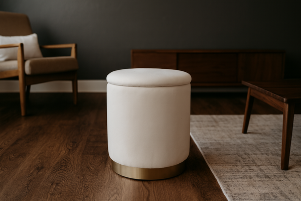 ROUND POUF 28 X 42 CM CREAM