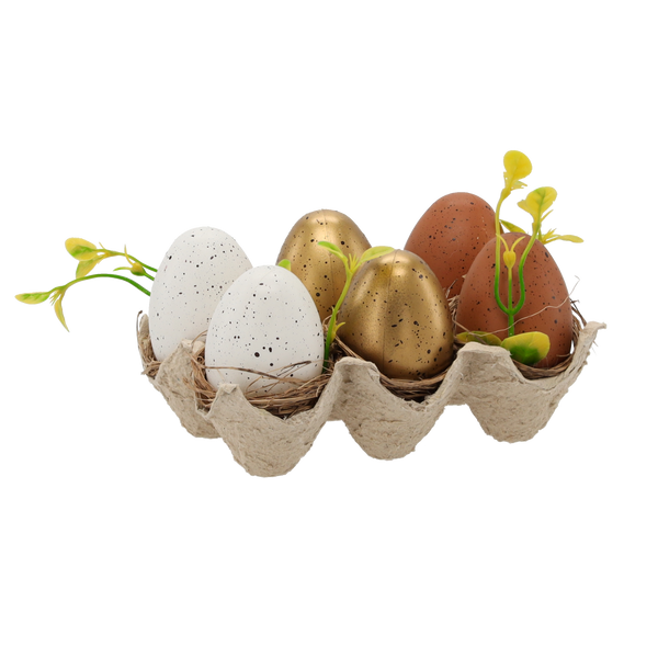 SET OF 6 EGGS ASSORTED 3 COLORS