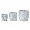 SET OF 3 CERAMIC PLANT POT COVERS – MARBLE EFFECT
