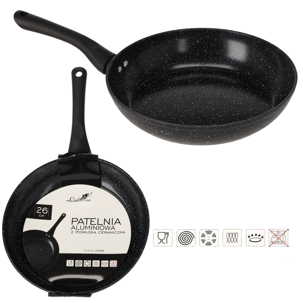 ALUMINUM PAN 26 CM 2.3 MM WITH CERAMIC COATING (INDUCTION)