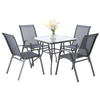 GARDEN FURNITURE SET - 4 CHAIRS + SQUARE TABLE - GRAY *3384