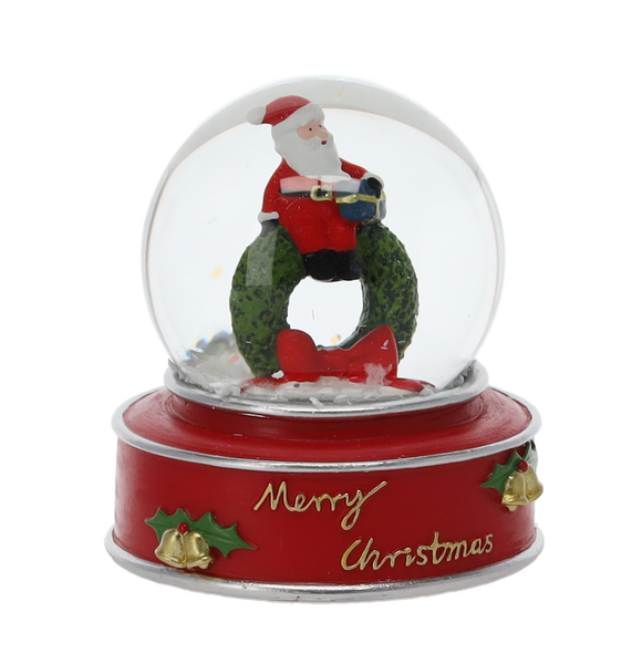 CHRISTMAS SNOW GLOBE - SANTA/STAR/REINDEER