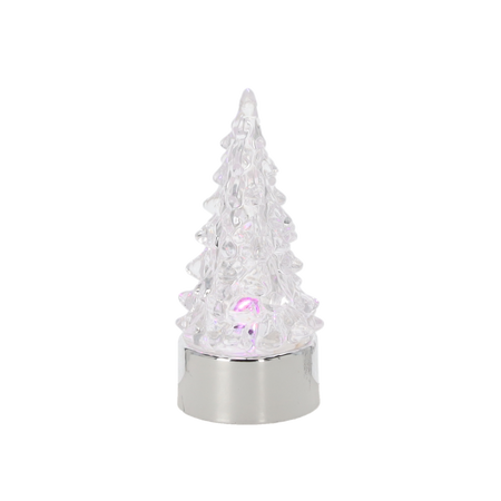 OZDOBA BOŻONAR. - CHOINKA LED PLASTIKOWA 4 X 9,5 CM ZŁOTA/SREBRNA disp=12szt *9001