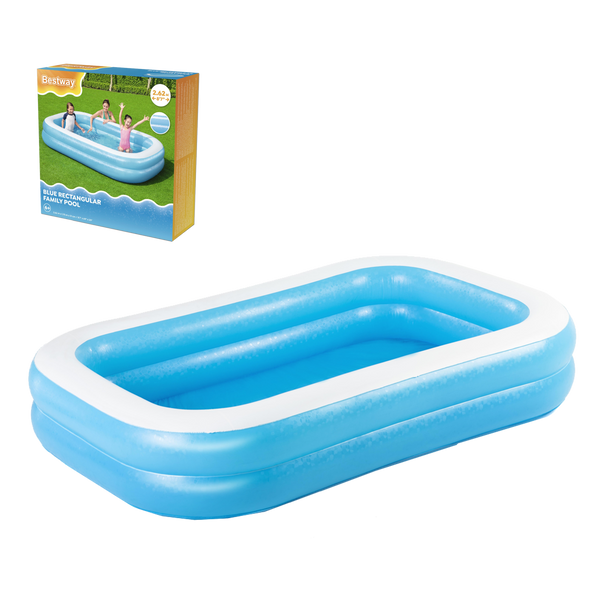 Bestway® 8'7" x 69" x 20"/2.62m x 1.75m x 51cm Blue Rectangular Pool