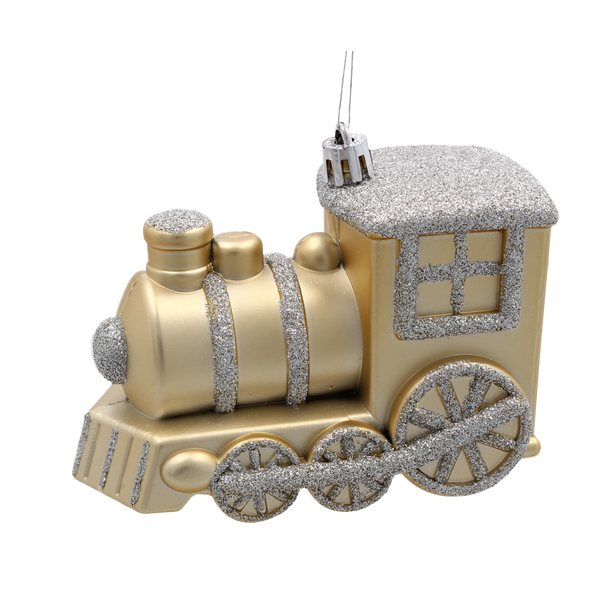 SET OF 3 CHRISTMAS TREE ORNAMENTS - TOY TRAIN 10 CM pack=12 sets