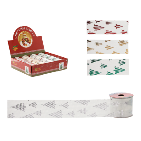 CHRISTMAS DECORATIVE RIBBON 6.3 CM x 2.7M CHRISTMAS TREE
