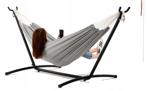 MOCNY STELAŻ POD HAMAK 260x107x100 cm METALOWY