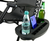 FOLDING GARDEN SUN LOUNGER WITH BASE, POCKET AND HEADREST BLACK