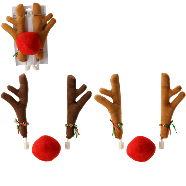 DECORAȚIUNE AUTO DE CRĂCIUN RĂDĂCINI REN ȘI MVR MIX DE CULORI ambalaj=6buc *7472