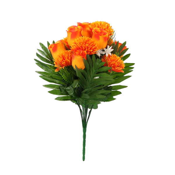 ARTIFICIAL BRANCH - ROSES AND CHRYSANTHEMUMS ASSORTED COLOURS