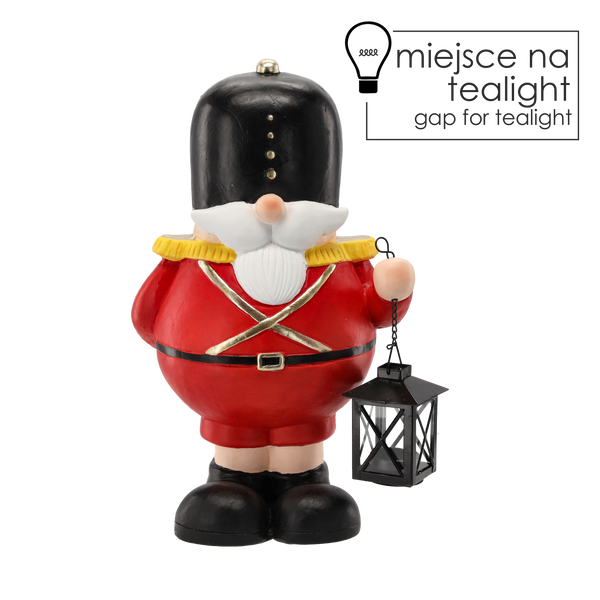 CHRISTMAS FIGURINE - LEAD SOLDIER WITH A LANTERN